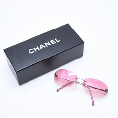 極美品 CHANEL シャネル サングラス リムレス アイウェア ココマーク 4013 c.124/58 サイズ59◻︎16 130 中古 4a006711