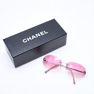 極美品 CHANEL シャネル サングラス リムレス アイウェア ココマーク 4013 c.124/58 サイズ59◻︎16 130 中古 4a006711