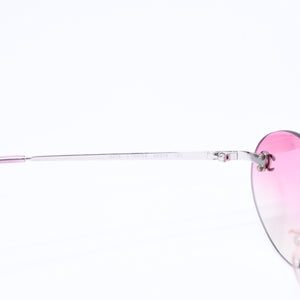 極美品 CHANEL シャネル サングラス リムレス アイウェア ココマーク 4013 c.124/58 サイズ59◻︎16 130 中古 4a006711