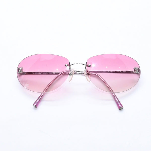 極美品 CHANEL シャネル サングラス リムレス アイウェア ココマーク 4013 c.124/58 サイズ59◻︎16 130 中古 4a006711
