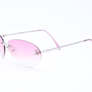 極美品 CHANEL シャネル サングラス リムレス アイウェア ココマーク 4013 c.124/58 サイズ59◻︎16 130 中古 4a006711
