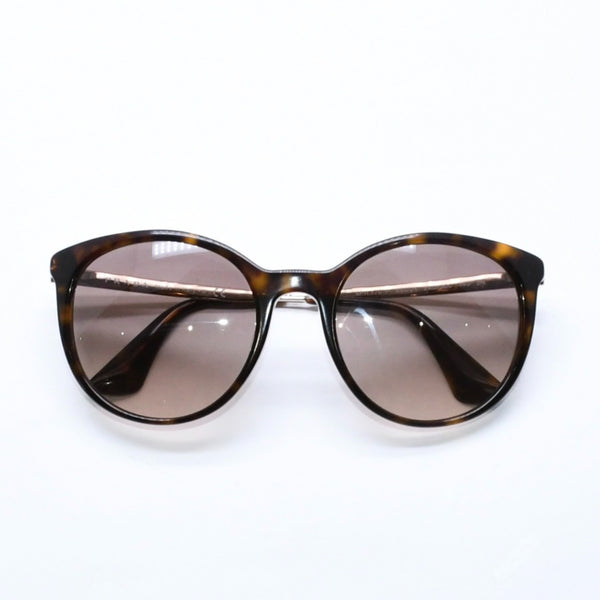 極美品 PRADA プラダ サングラス アイウェア SPR17AS-F 2AU-3D0 サイズ55□21 140 ベッコウ柄 サイドロゴ アセテート 中古 4a006708