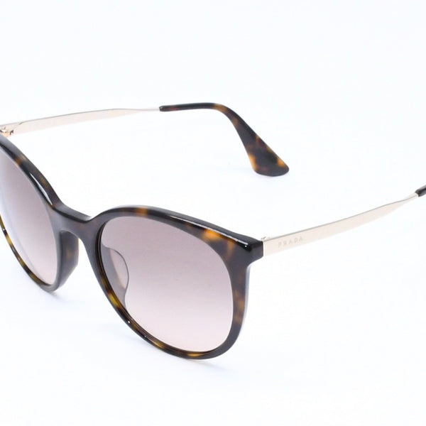 極美品 PRADA プラダ サングラス アイウェア SPR17AS-F 2AU-3D0 サイズ55□21 140 ベッコウ柄 サイドロゴ アセテート 中古 4a006708