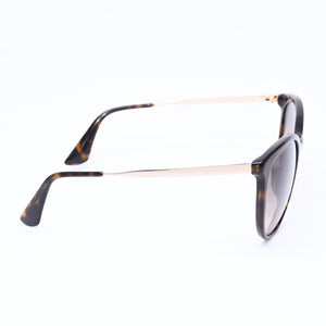 極美品 PRADA プラダ サングラス アイウェア SPR17AS-F 2AU-3D0 サイズ55□21 140 ベッコウ柄 サイドロゴ アセテート 中古 4a006708