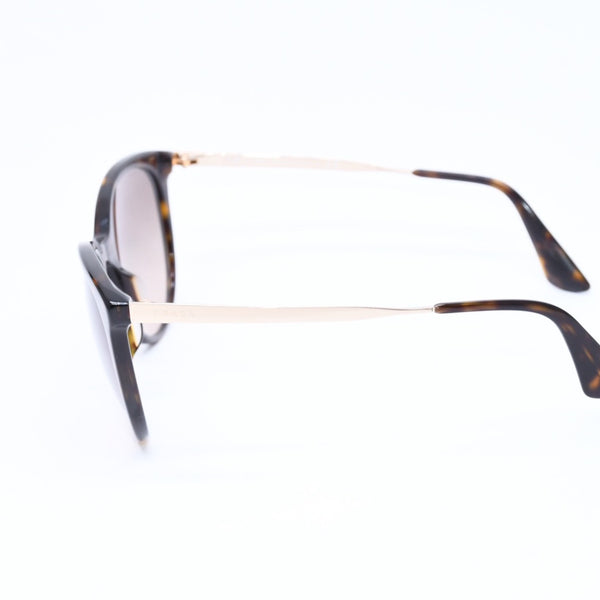 極美品 PRADA プラダ サングラス アイウェア SPR17AS-F 2AU-3D0 サイズ55□21 140 ベッコウ柄 サイドロゴ アセテート 中古 4a006708