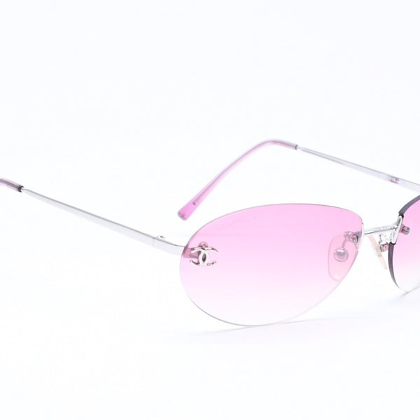 極美品 CHANEL シャネル サングラス リムレス アイウェア ココマーク 4013 c.124/58 サイズ59◻︎16 130 中古 4a006711