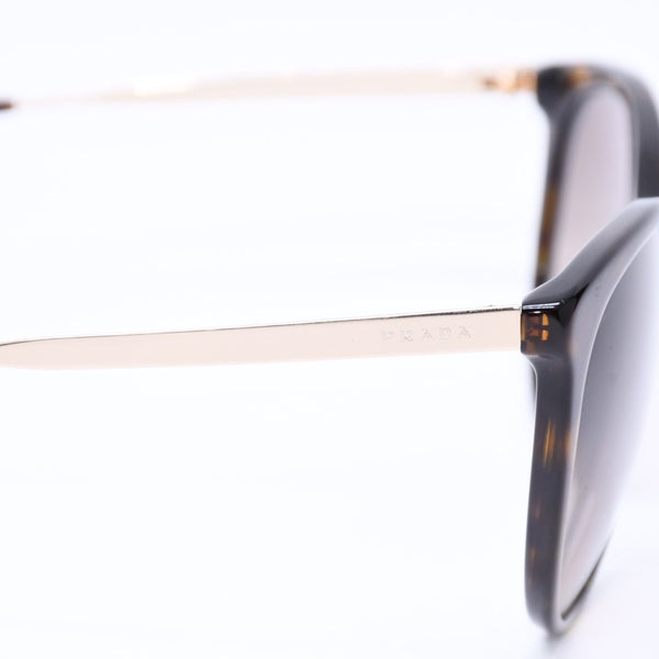 極美品 PRADA プラダ サングラス アイウェア SPR17AS-F 2AU-3D0 サイズ55□21 140 ベッコウ柄 サイドロゴ アセテート 中古 4a006708