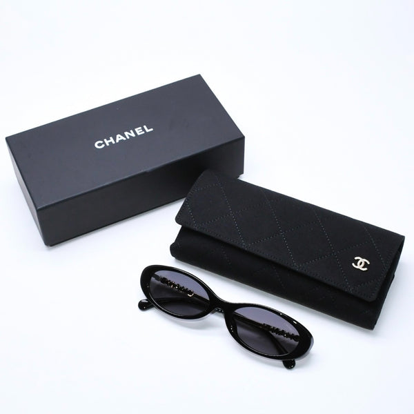 新品同様 CHANEL シャネル サングラス アイウェア 5565-A c.622/S8 サイズ54□17 140 ココマーク ブラック アセテート 中古 4a006614