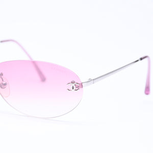 極美品 CHANEL シャネル サングラス リムレス アイウェア ココマーク 4013 c.124/58 サイズ59◻︎16 130 中古 4a006711