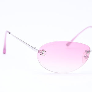 極美品 CHANEL シャネル サングラス リムレス アイウェア ココマーク 4013 c.124/58 サイズ59◻︎16 130 中古 4a006711