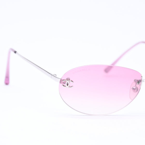 極美品 CHANEL シャネル サングラス リムレス アイウェア ココマーク 4013 c.124/58 サイズ59◻︎16 130 中古 4a006711