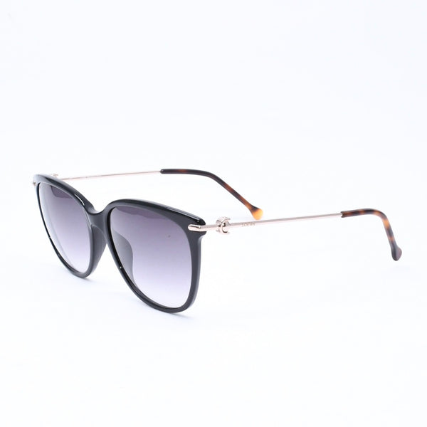 極美品 LOEWE ロエベ サングラス アイウェア SLW935 COL 700E サイズ56□18 135 サイドロゴ ブラック アセテート 中古 4a006712