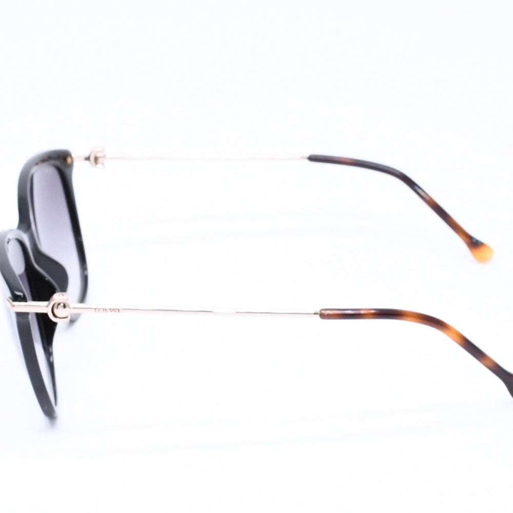 極美品 LOEWE ロエベ サングラス アイウェア SLW935 COL 700E サイズ56□18 135 サイドロゴ ブラック アセテート 中古 4a006712