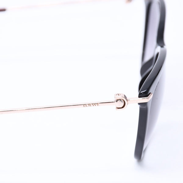 極美品 LOEWE ロエベ サングラス アイウェア SLW935 COL 700E サイズ56□18 135 サイドロゴ ブラック アセテート 中古 4a006712