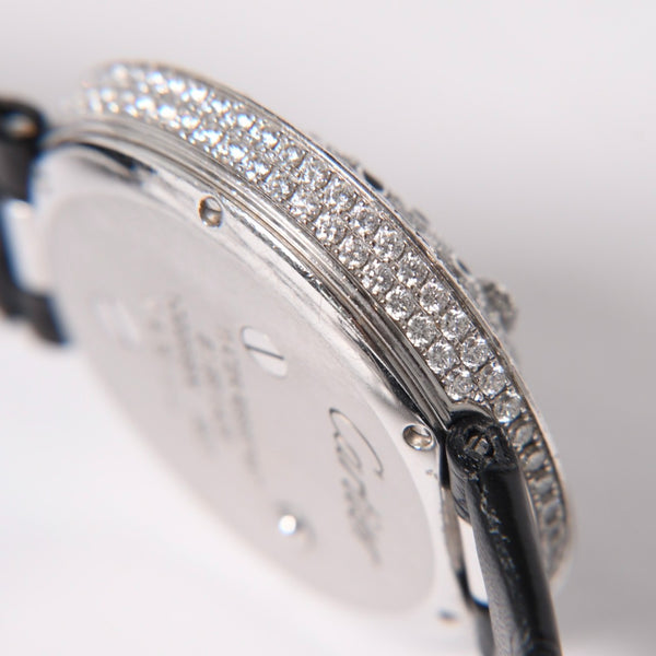 CARTIER カルティエ PANTHERE パンサー 腕時計 HPI00648 重量95,8g WG クォーツ レザー ブラック文字盤 美品 中古 4a006555