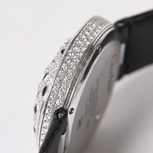 CARTIER カルティエ PANTHERE パンサー 腕時計 HPI00648 重量95,8g WG クォーツ レザー ブラック文字盤 美品 中古 4a006555
