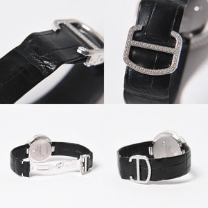 CARTIER カルティエ PANTHERE パンサー 腕時計 HPI00648 重量95,8g WG クォーツ レザー ブラック文字盤 美品 中古 4a006555