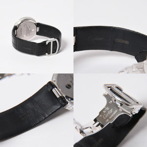 CARTIER カルティエ PANTHERE パンサー 腕時計 HPI00648 重量95,8g WG クォーツ レザー ブラック文字盤 美品 中古 4a006555