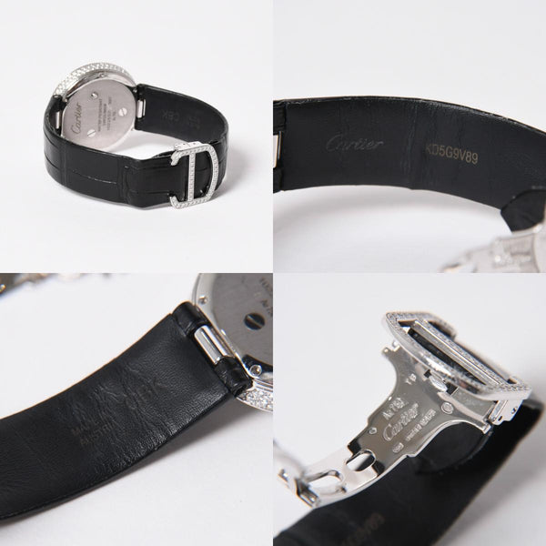 CARTIER カルティエ PANTHERE パンサー 腕時計 HPI00648 重量95,8g WG クォーツ レザー ブラック文字盤 美品 中古 4a006555
