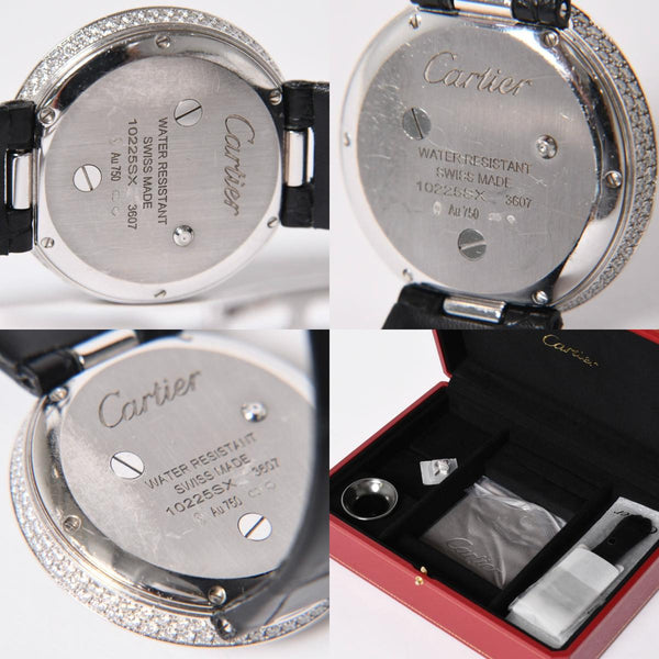 CARTIER カルティエ PANTHERE パンサー 腕時計 HPI00648 重量95,8g WG クォーツ レザー ブラック文字盤 美品 中古 4a006555