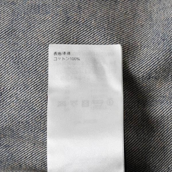極美品 LOUIS VUITTON ルイヴィトン ショートスリーブ デニム モノグラム プリント シャツ ブルー LサイズRM242MM KOE HRS24W 中古 4a006871