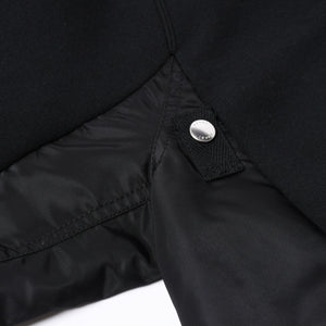 極美品 SACAI サカイ スポンジスウェット × ナイロンツイルフーディ SCM-057 2サイズ ブラック ドッキング シルバー金具 日本製 中古 4a006869