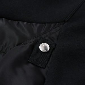 極美品 SACAI サカイ スポンジスウェット × ナイロンツイルフーディ SCM-057 2サイズ ブラック ドッキング シルバー金具 日本製 中古 4a006869