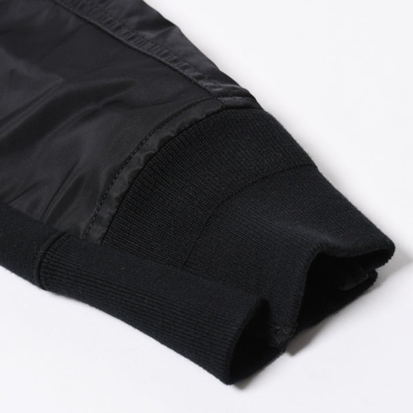 極美品 SACAI サカイ スポンジスウェット × ナイロンツイルフーディ SCM-057 2サイズ ブラック ドッキング シルバー金具 日本製 中古 4a006869