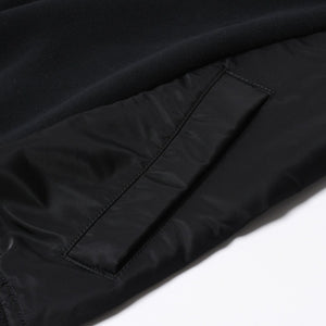 極美品 SACAI サカイ スポンジスウェット × ナイロンツイルフーディ SCM-057 2サイズ ブラック ドッキング シルバー金具 日本製 中古 4a006869