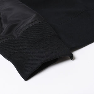 極美品 SACAI サカイ スポンジスウェット × ナイロンツイルフーディ SCM-057 2サイズ ブラック ドッキング シルバー金具 日本製 中古 4a006869