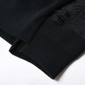 極美品 SACAI サカイ スポンジスウェット × ナイロンツイルフーディ SCM-057 2サイズ ブラック ドッキング シルバー金具 日本製 中古 4a006869