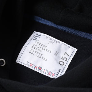 極美品 SACAI サカイ スポンジスウェット × ナイロンツイルフーディ SCM-057 2サイズ ブラック ドッキング シルバー金具 日本製 中古 4a006869