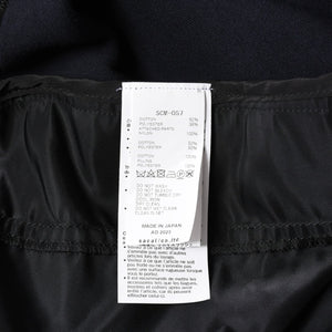 極美品 SACAI サカイ スポンジスウェット × ナイロンツイルフーディ SCM-057 2サイズ ブラック ドッキング シルバー金具 日本製 中古 4a006869