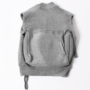 極美品 LOUIS VUITTON ルイヴィトン リブユーティリティベスト RM192 ヴァージル期 Sサイズ 3Dマルチポケット シルバー グレー金具 中古 4a006867