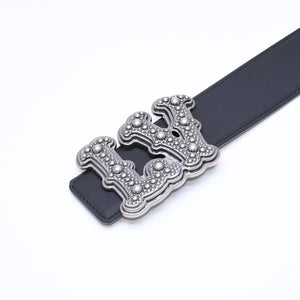 極美品 LOUIS VUITTON ルイヴィトン サンチュール LV ランチ スタッズ 40MM リバーシブル ベルト M8543 サイズ85/34 バイカラー 中古 4a007147