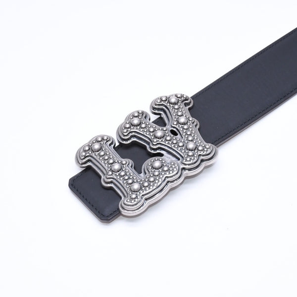 極美品 LOUIS VUITTON ルイヴィトン サンチュール LV ランチ スタッズ 40MM リバーシブル ベルト M8543 サイズ85/34 バイカラー 中古 4a007147