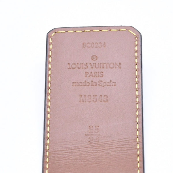 極美品 LOUIS VUITTON ルイヴィトン サンチュール LV ランチ スタッズ 40MM リバーシブル ベルト M8543 サイズ85/34 バイカラー 中古 4a007147