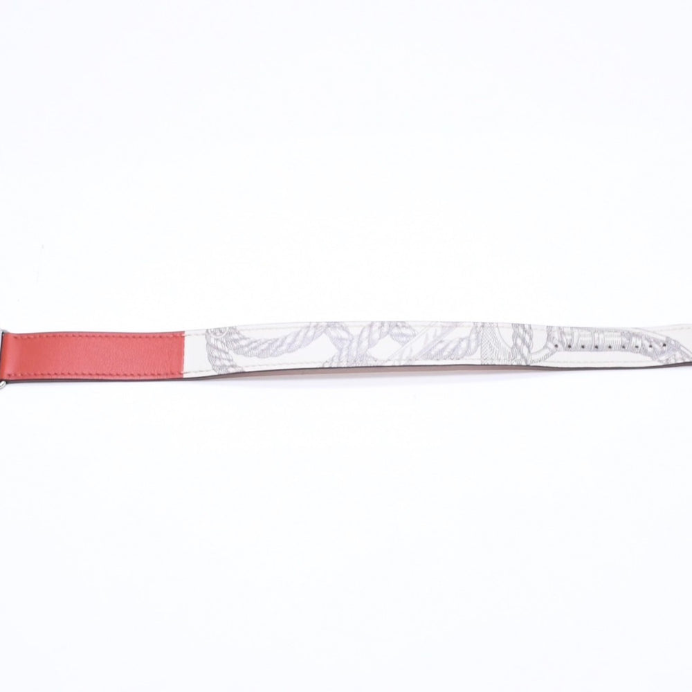 新品同様品 HERMES エルメス Apple Watch アップルウォッチ 40mm バンド ウォッチバンド レザーベルト ドゥブルトゥール レッド グレー シルバー金具 中古 4a006659