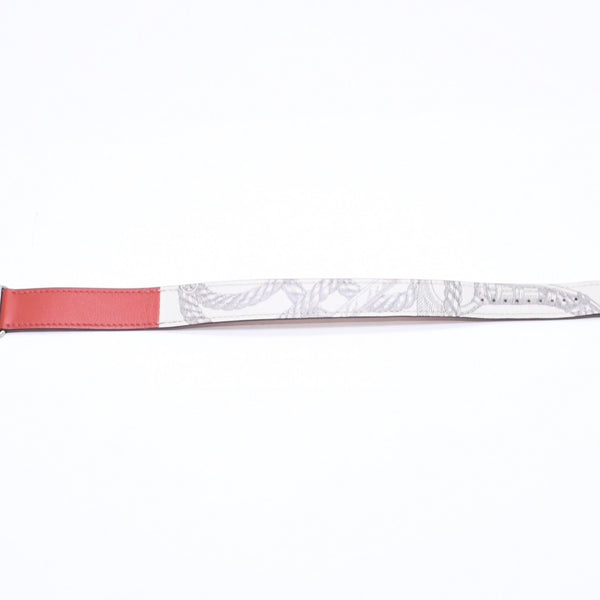 新品同様品 HERMES エルメス Apple Watch アップルウォッチ 40mm バンド ウォッチバンド レザーベルト ドゥブルトゥール レッド グレー シルバー金具 中古 4a006659