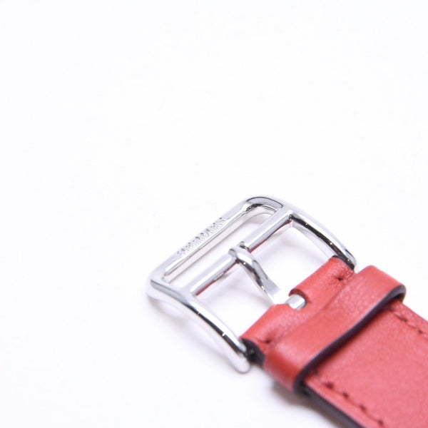 新品同様品 HERMES エルメス Apple Watch アップルウォッチ 40mm バンド ウォッチバンド レザーベルト ドゥブルトゥール レッド グレー シルバー金具 中古 4a006659