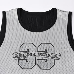 New and unused CHROME HEARTS MESH WARM UP JERSEY CH Print Mesh Reversible Tank Top Size L Used 4a000672