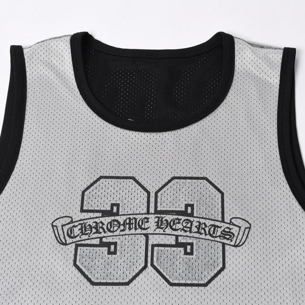 New and unused CHROME HEARTS MESH WARM UP JERSEY CH Print Mesh Reversible Tank Top Size L Used 4a000672