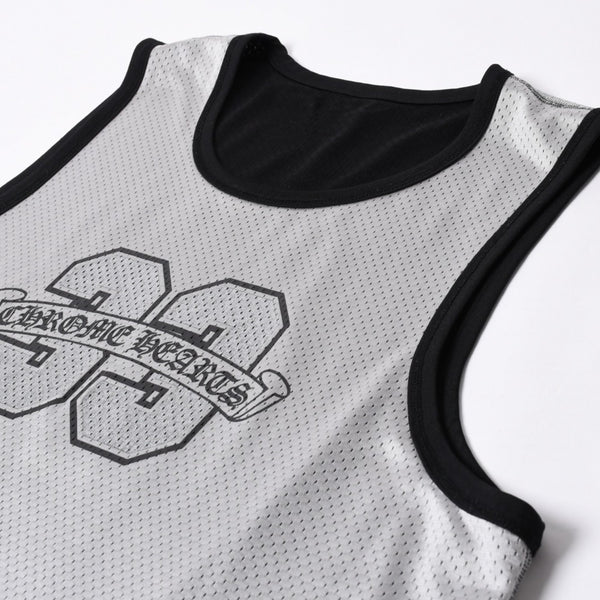 New and unused CHROME HEARTS MESH WARM UP JERSEY CH Print Mesh Reversible Tank Top Size L Used 4a000672