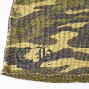CHROME HEARTS クロムハーツ サーマル 長袖Tシャツ サイズS CHプラス ホースシュー プリント カーキ カモフラ柄 美品 中古 4a000482