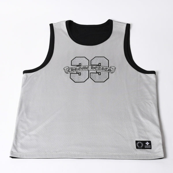 New and unused CHROME HEARTS MESH WARM UP JERSEY CH Print Mesh Reversible Tank Top Size L Used 4a000672
