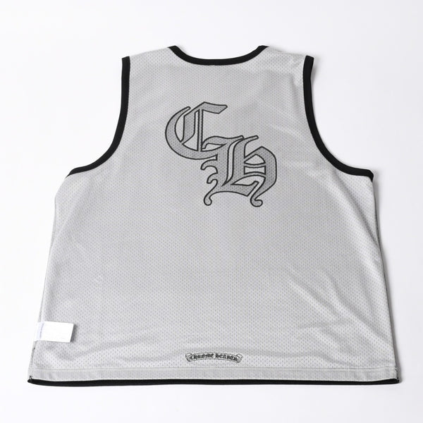 New and unused CHROME HEARTS MESH WARM UP JERSEY CH Print Mesh Reversible Tank Top Size L Used 4a000672