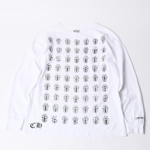 CHROME HEARTS クロムハーツ ヴィンダガー ロングTシャツ サイズM ホワイト コットン 美品 中古 4a000674