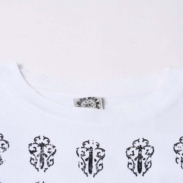 CHROME HEARTS クロムハーツ ヴィンダガー ロングTシャツ サイズM ホワイト コットン 美品 中古 4a000674