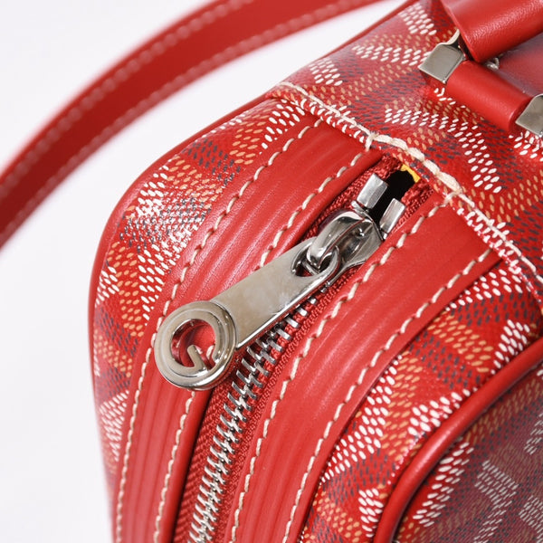 新品同様 GOYARD ゴヤール カップヴェールPM ショルダーバッグ CAPVE2PMLTY02CL02P レッド シルバー金具 美品 中古 4a006587