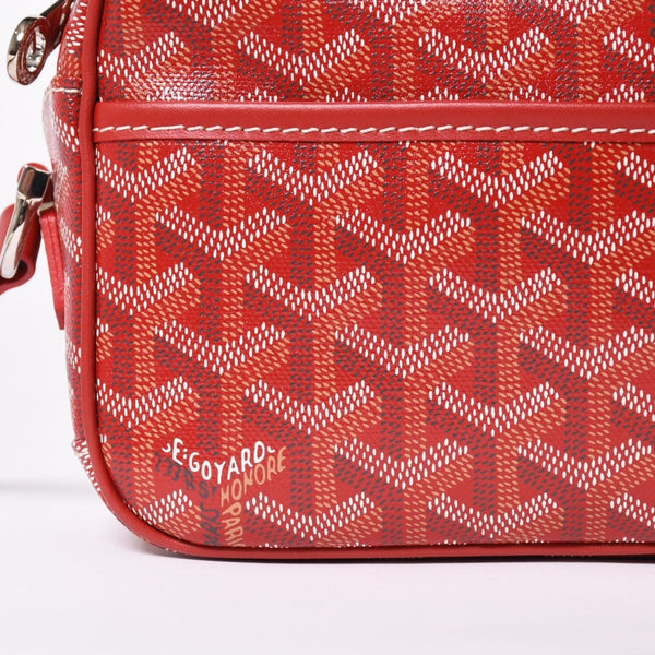 新品同様 GOYARD ゴヤール カップヴェールPM ショルダーバッグ CAPVE2PMLTY02CL02P レッド シルバー金具 美品 中古 4a006587
